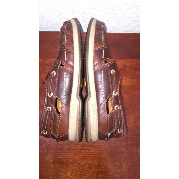 Sperry Men's Brown Leather Fisherman Sandal Rubber Soles Size 8 - Picture 5 of 8